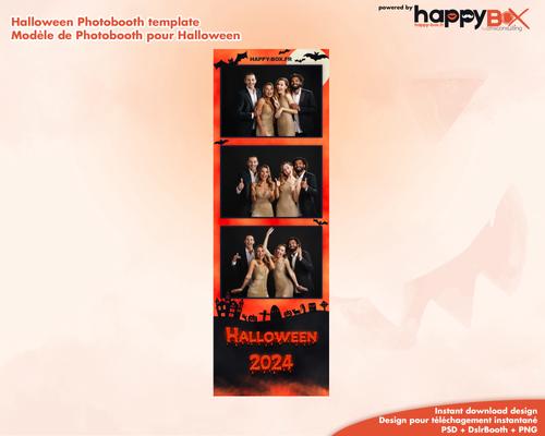 Halloween photobooth  orange, pumpkin, graves, cross, 2x6 (5x15cm), 3 photos