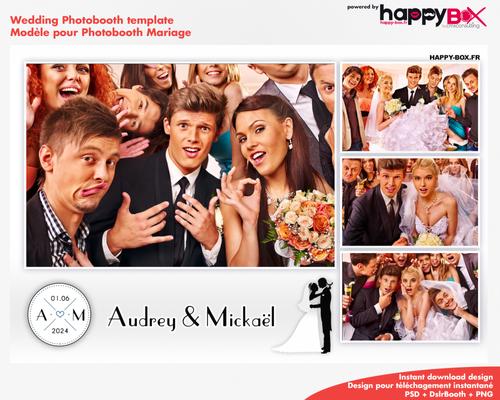 Photobooth Mariage romantique, modern, simple avec couple, 4x6 (10x15cm), 4 photos