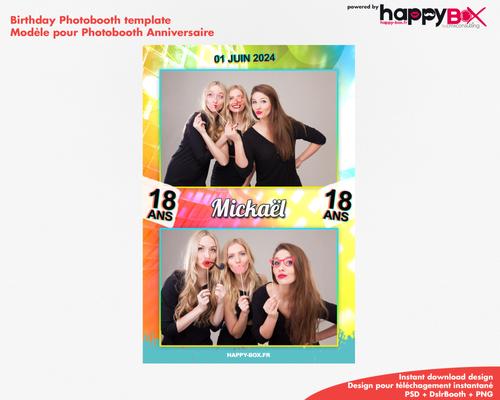 Birthday photobooth  party, night, coloured, 18 years, 4x6 (10x15cm), 2 photos