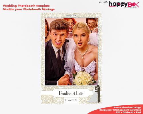 Photobooth Mariage thème paisley, ornements et fleurs, 4x6 (10x15cm), 1 photo