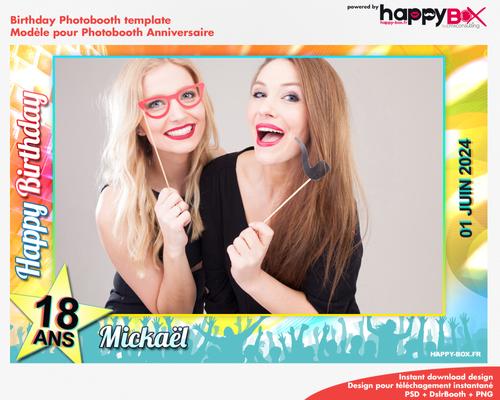 Birthday photobooth  party, night, coloured, 18 years, 4x6 (10x15cm), 1 photo