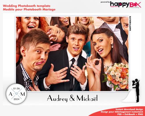 Photobooth Mariage romantique, modern, simple avec couple, 4x6 (10x15cm), 1 photo