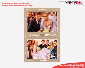 Photobooth Mariage romantique, vintage, liège, doodles, 4x6 (10x15cm), 2 photos