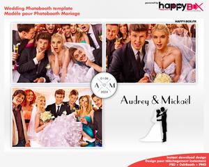 Photobooth Mariage romantique, modern, simple avec couple, 4x6 (10x15cm), 3 photos