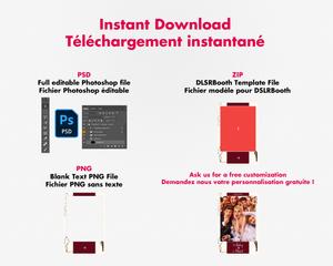 Wedding photobooth  modern, flowers theme, brown wine color, 4x6 (10x15cm), 1 photo
