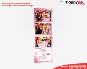 Wedding photobooth  modern, romantic, pink, 2x6 (5x15cm), 3 photos