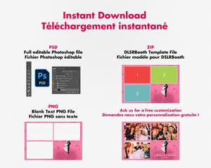 Photobooth Mariage romantique, moderne, rose, pastel, 4x6 (10x15cm), 3 photos