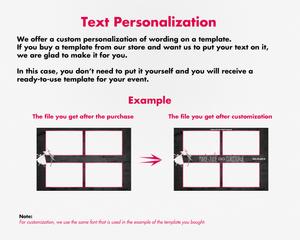 Wedding photobooth  modern, romantic, pink and black, 4x6 (10x15cm), 4 photos