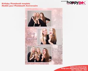 Birthday photobooth  pink, glitter, 30 yo, girly, 4x6 (10x15cm), 3 photos