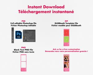 Photobooth Mariage romantique, moderne, rose, pastel, 2x6 (5x15cm), 2 photos