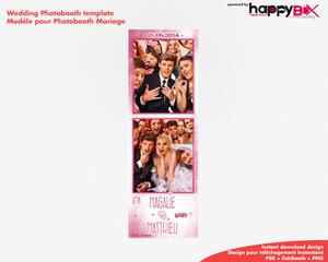 Wedding photobooth  modern, romantic, pink, 2x6 (5x15cm), 2 photos
