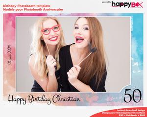 Birthday photobooth  colored theme, painting, 50 years, 4x6 (10x15cm), 1 photo