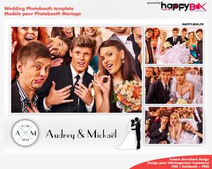 Photobooth Mariage romantique, modern, simple avec couple, 4x6 (10x15cm), 4 photos