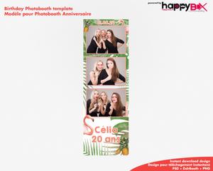 Birthday photobooth  20 years old, party, pink floyd and pineapple, 2x6 (5x15cm), 3 photos
