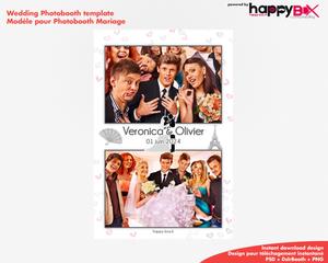Wedding photobooth  romantic, bride and groom, French theme, 4x6 (10x15cm), 2 photos