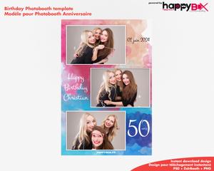 Birthday photobooth  colored theme, painting, 50 years, 4x6 (10x15cm), 3 photos