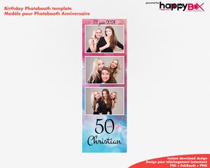 Birthday photobooth  colored theme, painting, 50 years, 2x6 (5x15cm), 3 photos