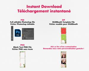 Photobooth Anniversaire 20 ans, fete, flamand rose et ananas, 2x6 (5x15cm), 2 photos