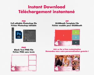 Wedding photobooth  modern, romantic, pink, 4x6 (10x15cm), 4 photos