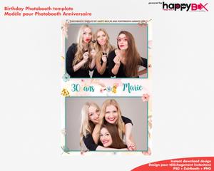 Birthday photobooth  bohemian, flowers, colored, leaves, 4x6 (10x15cm), 2 photos