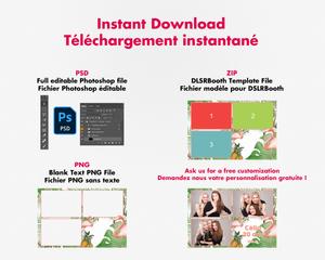 Photobooth Anniversaire 20 ans, fete, flamand rose et ananas, 4x6 (10x15cm), 3 photos