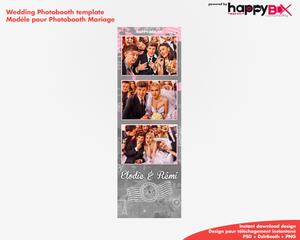Wedding photobooth  romantic, pink, trip theme, 2x6 (5x15cm), 3 photos