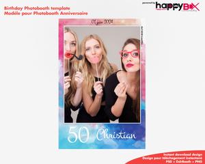 Birthday photobooth  colored theme, painting, 50 years, 4x6 (10x15cm), 1 photo