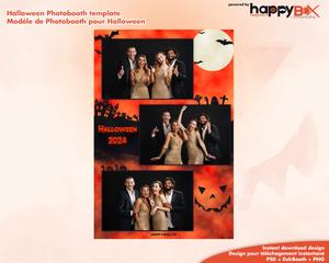 Halloween photobooth  orange, pumpkin, graves, cross, 4x6 (10x15cm), 3 photos