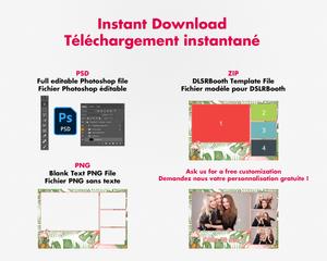 Photobooth Anniversaire 20 ans, fete, flamand rose et ananas, 4x6 (10x15cm), 4 photos