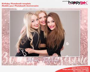 Birthday photobooth  pink, glitter, 30 yo, girly, 4x6 (10x15cm), 1 photo