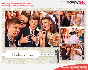 Photobooth Mariage thème paisley, ornements et fleurs, 4x6 (10x15cm), 4 photos