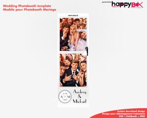 Photobooth Mariage romantique, modern, simple avec couple, 2x6 (5x15cm), 2 photos