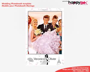 Wedding photobooth  romantic, bride and groom, French theme, 4x6 (10x15cm), 1 photo