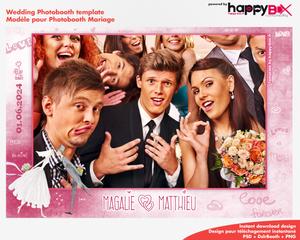 Wedding photobooth  modern, romantic, pink, 4x6 (10x15cm), 1 photo