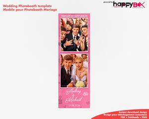 Photobooth Mariage romantique, moderne, rose, pastel, 2x6 (5x15cm), 2 photos
