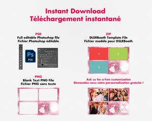 Wedding photobooth  modern, romantic, pink, 4x6 (10x15cm), 3 photos