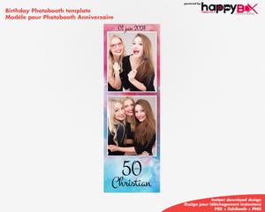 Birthday photobooth  colored theme, painting, 50 years, 2x6 (5x15cm), 2 photos