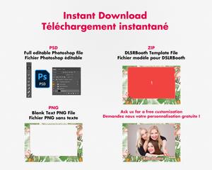 Photobooth Anniversaire 20 ans, fete, flamand rose et ananas, 4x6 (10x15cm), 1 photo