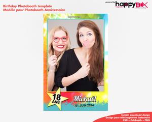 Birthday photobooth  party, night, coloured, 18 years, 4x6 (10x15cm), 1 photo