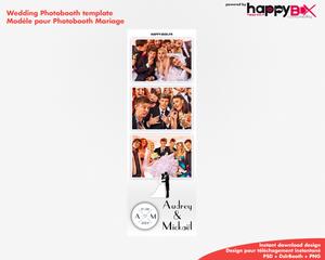 Photobooth Mariage romantique, modern, simple avec couple, 2x6 (5x15cm), 3 photos