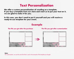 Wedding photobooth  romantic, pink, trip theme, 4x6 (10x15cm), 4 photos