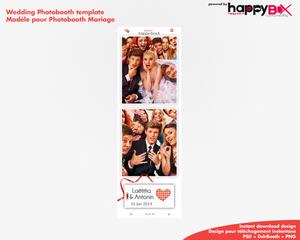 Photobooth Mariage moderne, thème rouge blanc, 2x6 (5x15cm), 2 photos