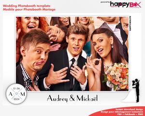 Photobooth Mariage romantique, modern, simple avec couple, 4x6 (10x15cm), 1 photo