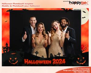 Halloween photobooth  orange, pumpkin, graves, cross, 4x6 (10x15cm), 1 photo