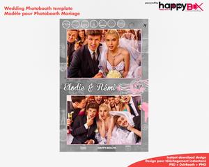 Wedding photobooth  romantic, pink, trip theme, 4x6 (10x15cm), 2 photos