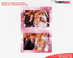 Wedding photobooth  modern, romantic, pink, 4x6 (10x15cm), 2 photos