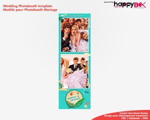 Photobooth Mariage moderne, thème voyage, iles, cocotiers, caraïbes, plage, turquoise, 2x6 (5x15cm), 2 photos