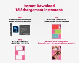 Photobooth Mariage romantique, moderne, rose, pastel, 4x6 (10x15cm), 3 photos
