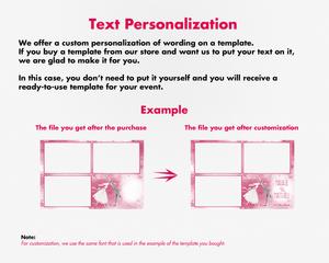 Wedding photobooth  modern, romantic, pink, 4x6 (10x15cm), 3 photos