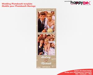 Photobooth Mariage romantique, vintage, liège, doodles, 2x6 (5x15cm), 2 photos